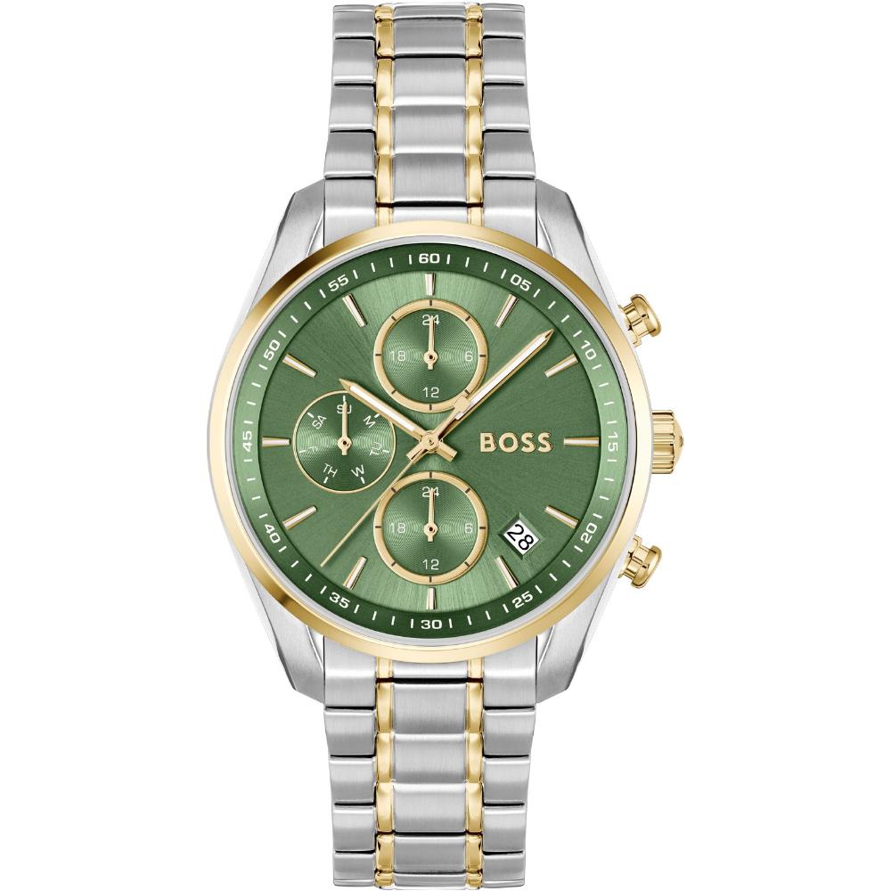 BOSS Grand Tour Multifunction Green Dial 38mm Two Tone Gold Stainless Steel Bracelet 1502766