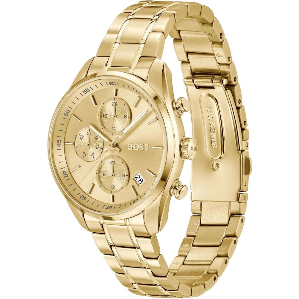 BOSS Grand Tour Multifunction Gold Dial 38mm Gold Stainless Steel Bracelet 1502768