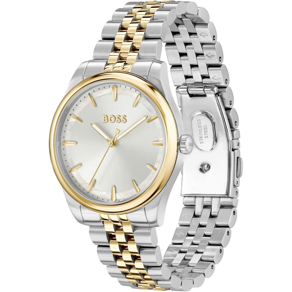 BOSS Graceful Silver Dial 36mm Two Tone Gold Stainless Steel Bracelet 1502779