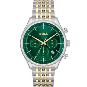 BOSS Gregor Chronograph Green Dial 45mm Two Tone Silver & Gold Stainless Steel Bracelet 1514081 - 36796