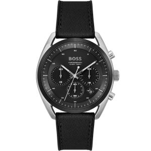 HUGO BOSS Top Watch Chronograph 44mm Silver Stainless Steel Black Textile Strap 1514091 - 36781