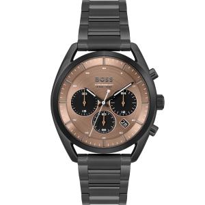 HUGO BOSS Top Watch Chronograph 44mm Black Stainless Steel Bracelet 1514095 - 36767