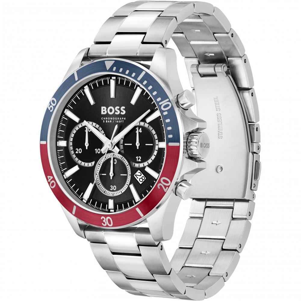 BOSS Troper Chronograph Black Dial 45mm Silver Stainless Steel Bracelet 1514108