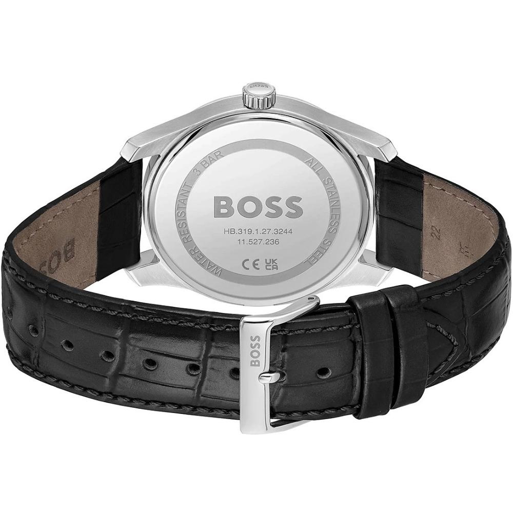 BOSS Principle Black Dial 41mm Silver Stainless Steel Black Leather Strap 1514122