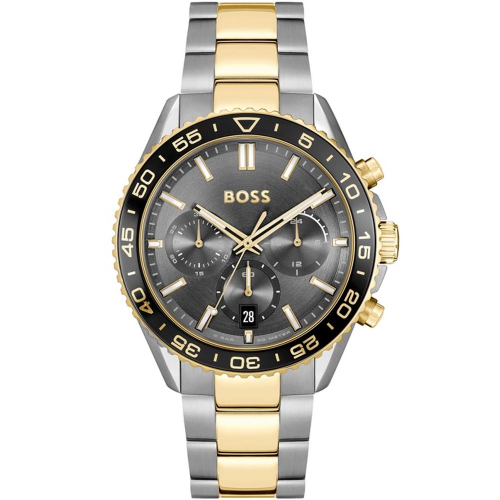 BOSS Sport Runner Lux Chronograph Grey Dial 43mm Two Tone Gold Stainless Steel Bracelet 1514144 - 1