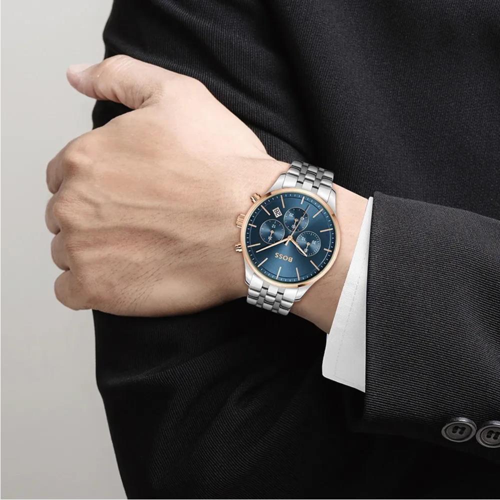 BOSS Avery Chronograph Blue Dial 42mm Silver Stainless Steel Bracelet 1514158