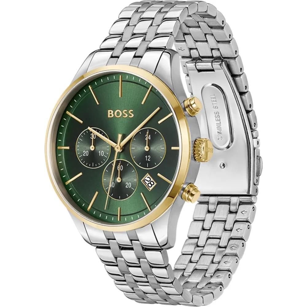 BOSS Avery Chronograph Green Dial 42mm Silver Stainless Steel Bracelet 1514159