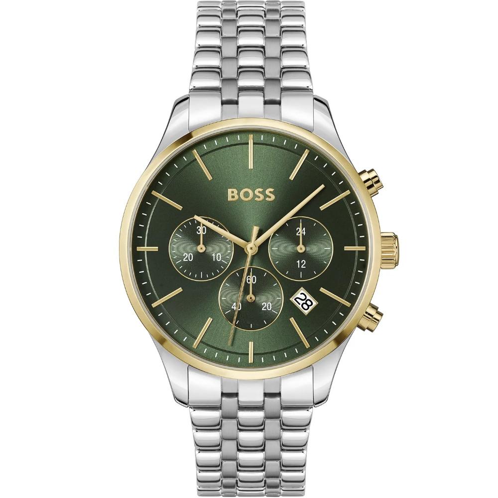 BOSS Avery Chronograph Green Dial 42mm Silver Stainless Steel Bracelet 1514159