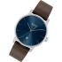 BOSS Dean Blue Dial 41mm Silver Stainless Steel Brown Leather Strap 1514160 - 1