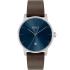BOSS Dean Blue Dial 41mm Silver Stainless Steel Brown Leather Strap 1514160 - 0