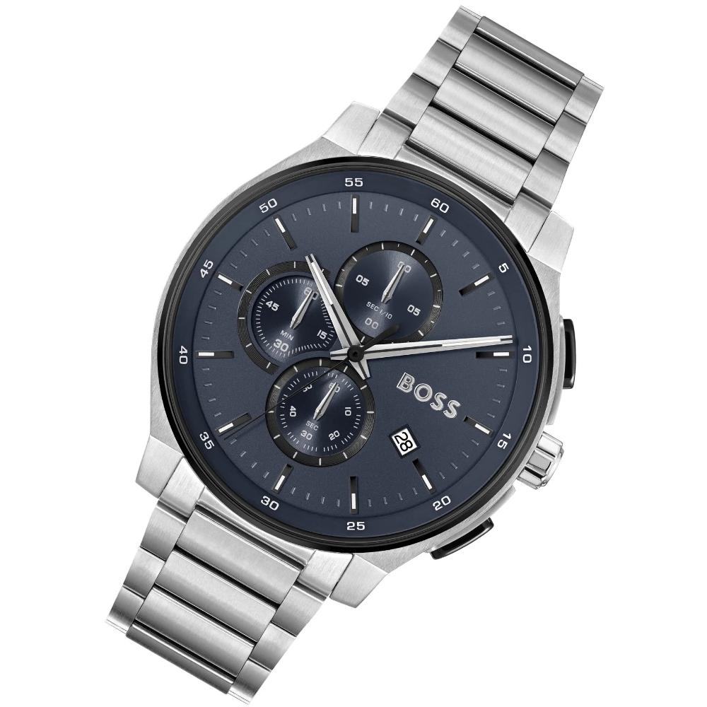 BOSS Peak 2.0 Chronograph Blue Dial 45mm Silver Stainless Steel Bracelet 1514189