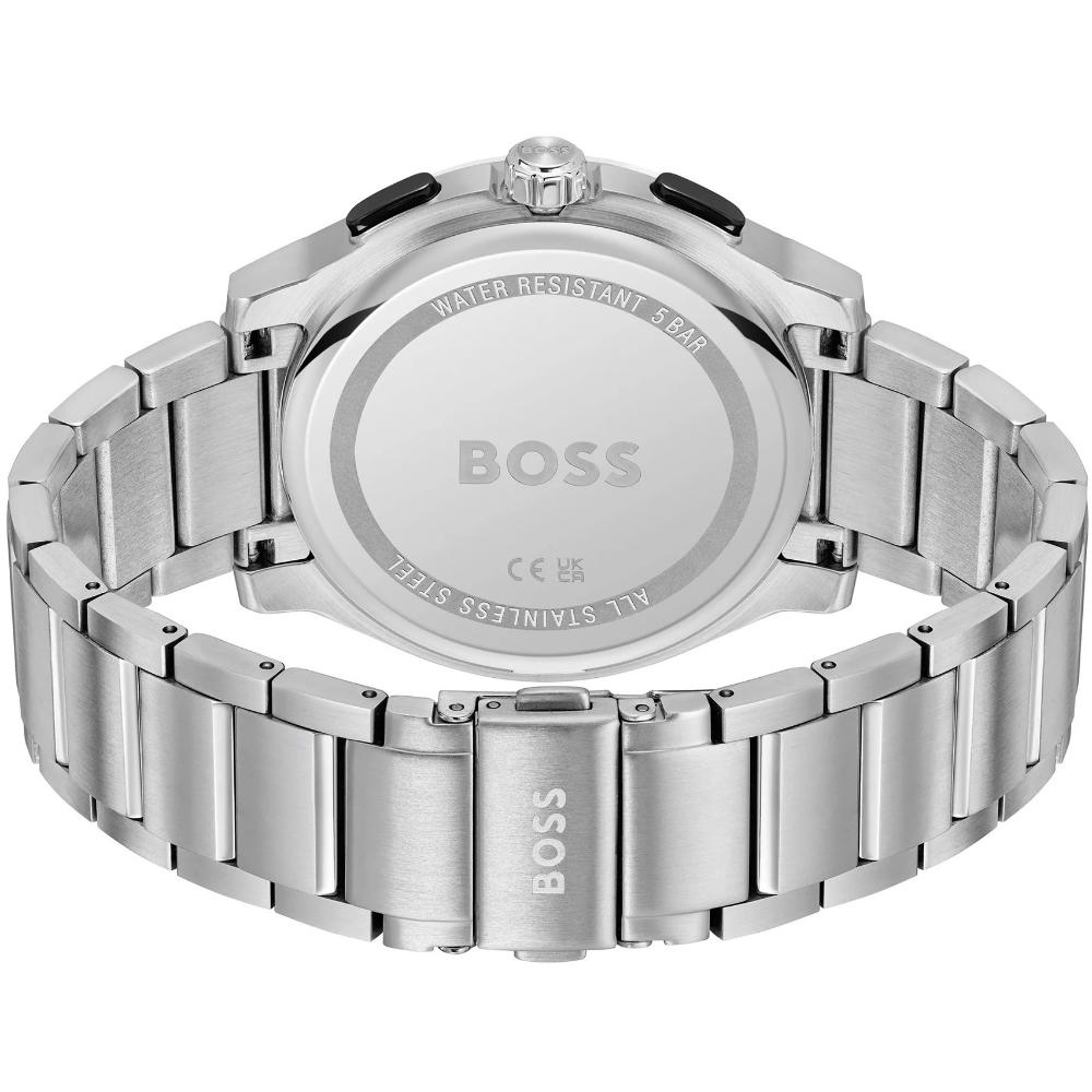 BOSS Peak 2.0 Chronograph Black Dial 45mm Silver Stainless Steel Bracelet 1514191