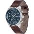 BOSS Skytraveller Chronograph Blue Dial 44mm Silver Stainless Steel Brown Leather Strap 1514193 - 2