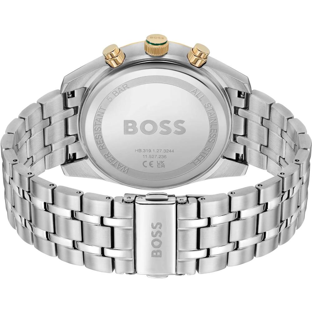 BOSS Skytraveler Chronograph Green Dial 44mm Silver Stainless Steel Bracelet 1514195