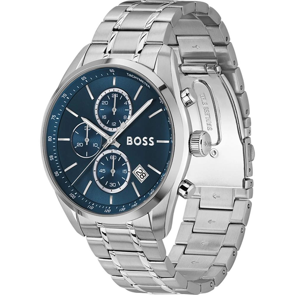 BOSS Grand Prix Chronograph Blue Dial 44mm Silver Stainless Steel Bracelet 1514226