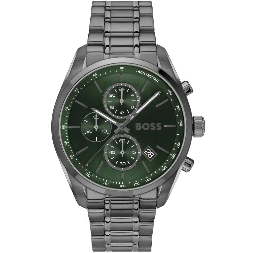 BOSS Grand Prix Chronograph Green Dial 44mm Grey Stainless Steel Bracelet 1514228