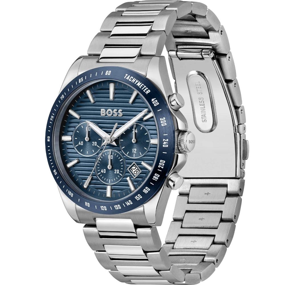 BOSS Strike Chronograph Blue Dial 41mm Silver Stainless Steel Bracelet 1514240