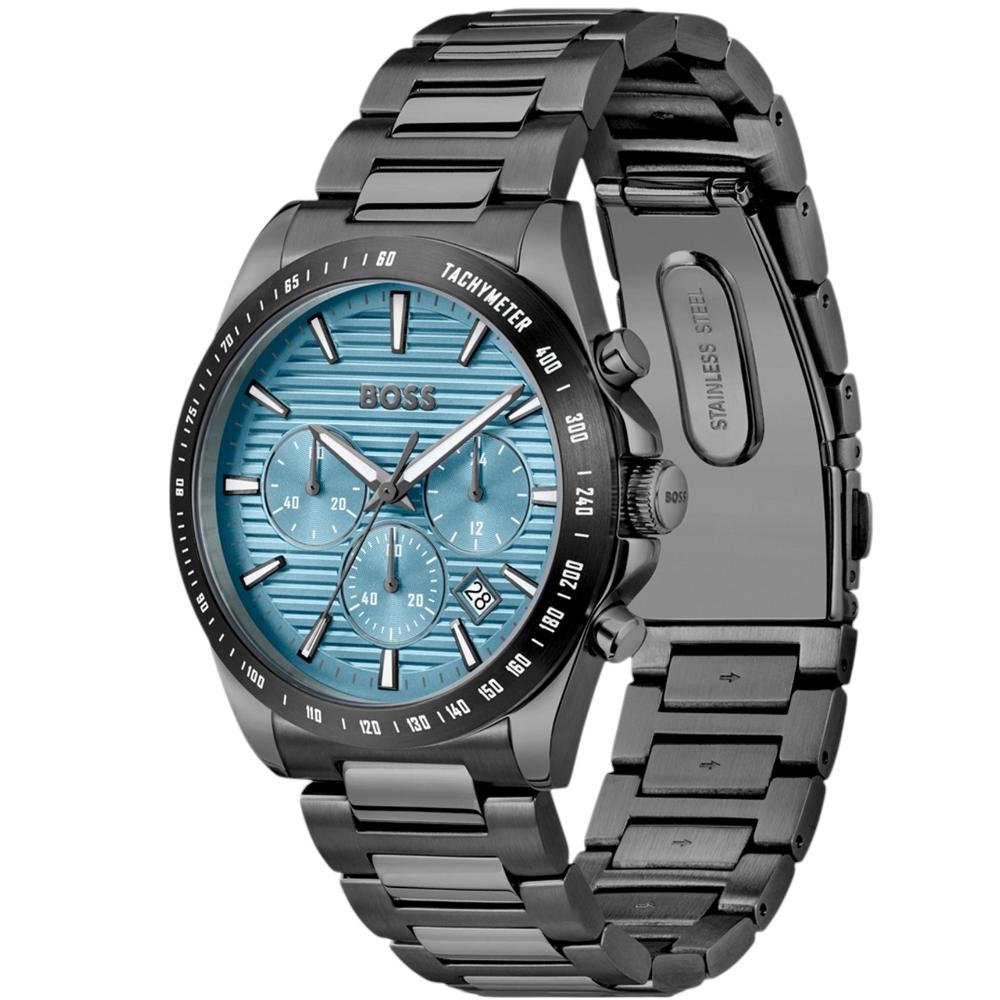 BOSS Strike Chronograph Blue Dial 41mm Black Stainless Steel Bracelet 1514242