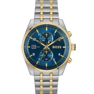 BOSS Skytraveller Chronograph Blue Dial 41mm Two Tone Gold Stainless Steel Bracelet 1514247 - 55560