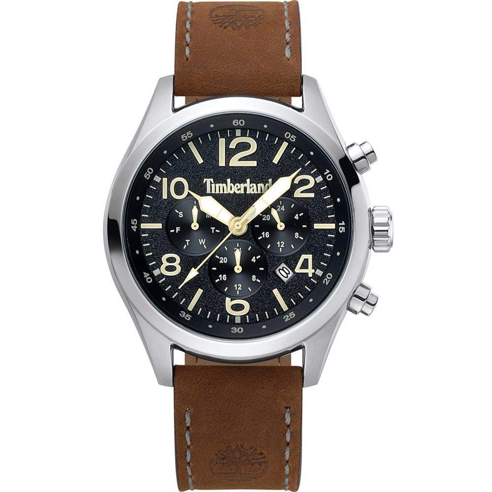 TIMBERLAND Ashmont Multifunction 46mm Silver Stainless Steel Brown Leather Strap 15249JS.02