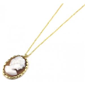 NECKLACE Cameo Handmade 14K Yellow Gold 15391-2 - 23760