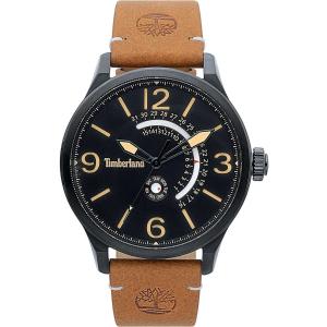 TIMBERLAND Hollace Multifunction 45mm Black Stainless Steel Brown Leather Strap 15419JSB.02 - 3766