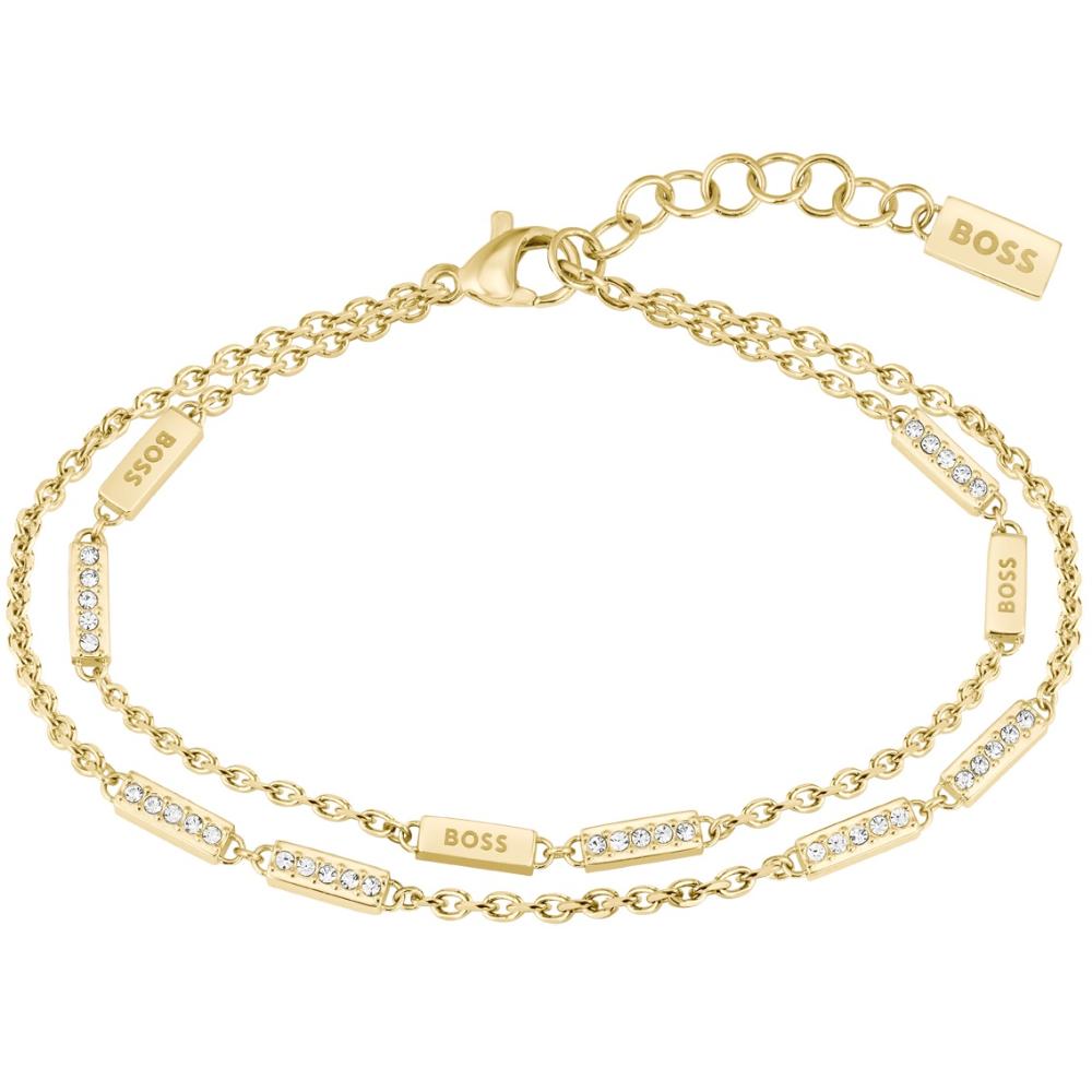 BOSS Jewelry Bracelet Crystals Gold Stainless Steel 1580450