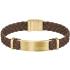 BOSS Jewelry Dylan Bracelet Gold Stainless Steel with Brown Leather 1580607M - 0