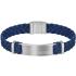 BOSS Jewelry Dylan Bracelet Silver Stainless Steel with Blue Leather 1580609M - 0