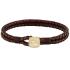 BOSS Jewelry Bracelet Gold-Plated Stainless Steel and Brown Leather 1580667M - 0