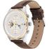 TOMMY HILFIGER Weston Multifunction 44mm Silver & Gold Stainless Steel Brown Leather Strap 1710501 - 1