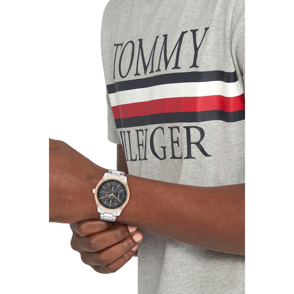 TOMMY HILFIGER Tyler Multifunction 43.5mm Rose Gold & Silver Stainless Steel Bracelet 1710541