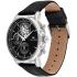TOMMY HILFIGER Stewart Multifunction Black Dial 44mm Silver Stainless Steel Black Leather Strap 1710605 - 1