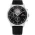 TOMMY HILFIGER Stewart Multifunction Black Dial 44mm Silver Stainless Steel Black Leather Strap 1710605 - 0