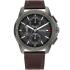 TOMMY HILFIGER Walker Multifunction Black Dial 44mm Grey Stainless Steel Brown Leather Strap 1710623 - 0