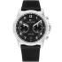 TOMMY HILFIGER Wesley Dual Time Black Dial 42mm Silver Stainless Steel Black Leather Strap 1710624 - 0