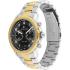 TOMMY HILFIGER Wesley Dual Time Black Dial 42mm Two Tone Gold Stainless Steel Bracelet 1710627 - 1