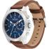 TOMMY HILFIGER Lance Multifunction Blue Dial 46mm Silver Stainless Steel Brown Leather Strap 1710633 - 1