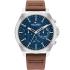 TOMMY HILFIGER Lance Multifunction Blue Dial 46mm Silver Stainless Steel Brown Leather Strap 1710633 - 0