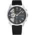 TOMMY HILFIGER Baker Multifunction Grey Dial 44mm Silver Stainless Steel Black Leather Strap 1710644 - 0