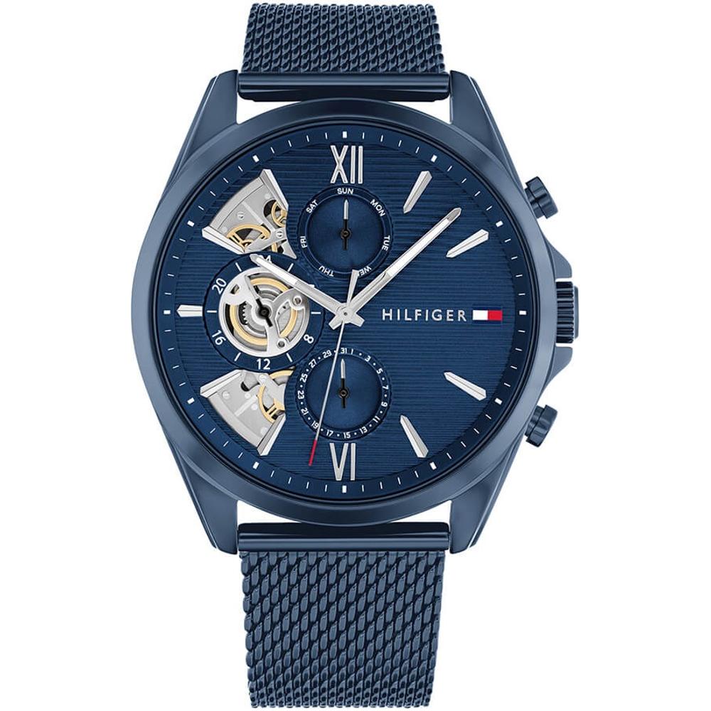 TOMMY HILFIGER Baker Multifunction Blue Dial 44mm Blue Stainless Steel Mesh Bracelet 1710648