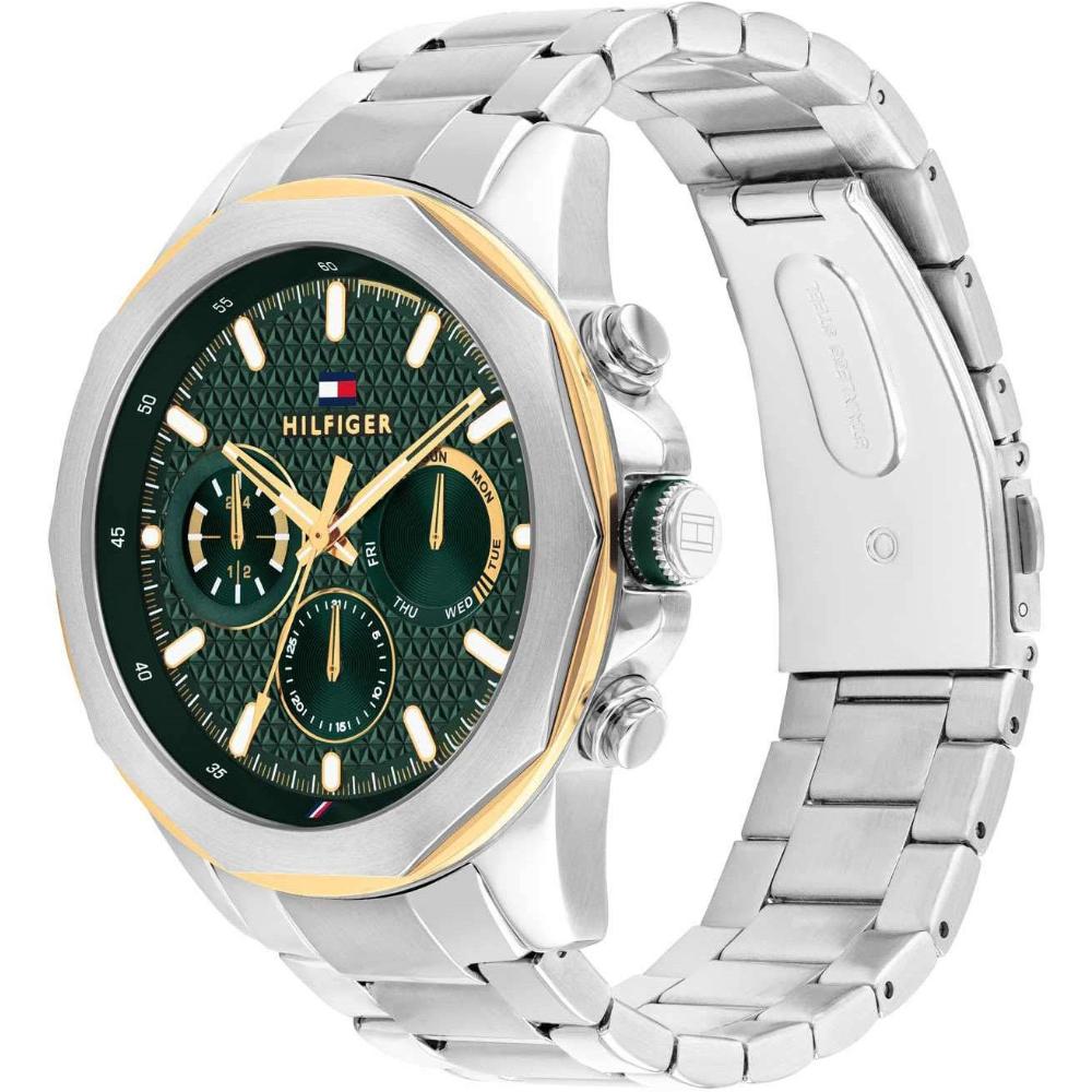 TOMMY HILFIGER Lars Multifunction Green Dial 46mm Two Tone Gold Stainless Steel Bracelet 1710651