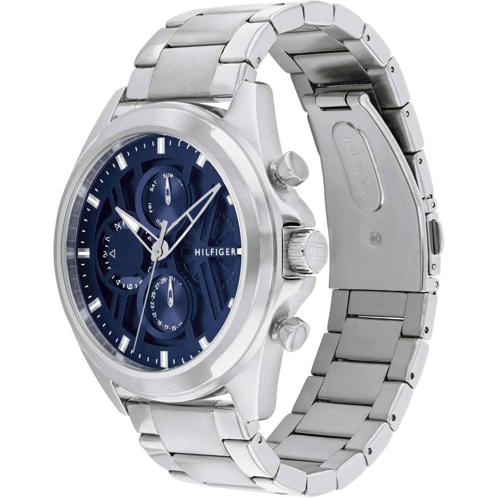 TOMMY HILFIGER Jax Multifunction Blue Dial 44mm Silver Stainless Steel Bracelet 1710656