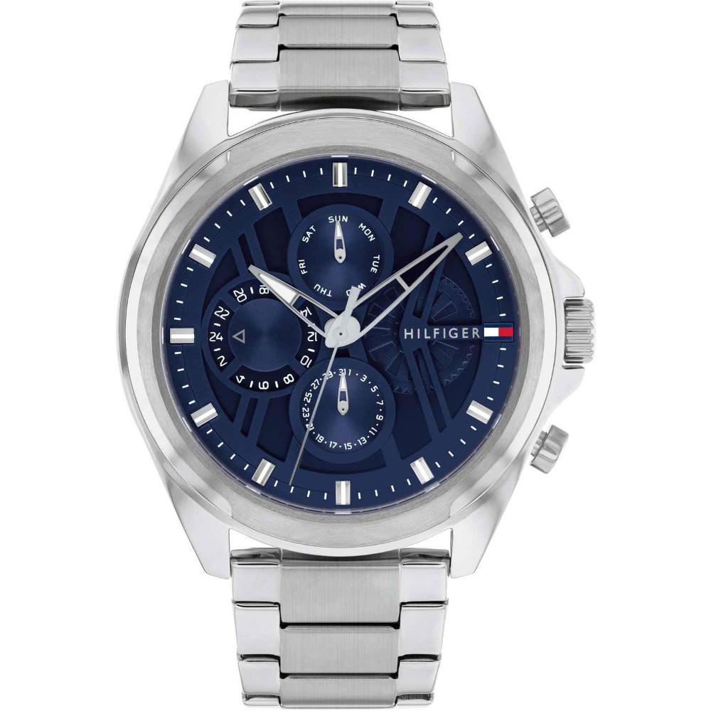 TOMMY HILFIGER Jax Multifunction Blue Dial 44mm Silver Stainless Steel Bracelet 1710656