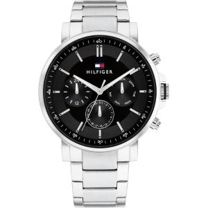 TOMMY HILFIGER Tyson Multifunction Black Dial 44mm Silver Stainless Steel Bracelet 1710667 - 47996