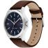 TOMMY HILFIGER Bruce Blue Dial 43mm Silver Stainless Steel Brown Leather Strap 1710669 - 1