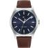 TOMMY HILFIGER Bruce Blue Dial 43mm Silver Stainless Steel Brown Leather Strap 1710669 - 0