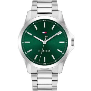 TOMMY HILFIGER Bruce Green Dial 43mm Silver Stainless Steel Bracelet 1710672 - 50256