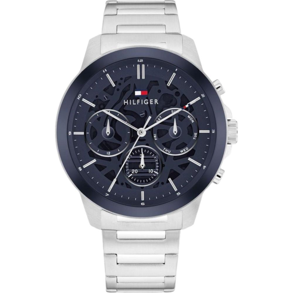 TOMMY HILFIGER Henry Multifunction Blue Dial 44mm Silver Stainless Steel Bracelet 1710684