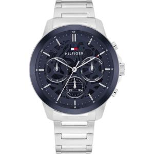 TOMMY HILFIGER Henry Multifunction Blue Dial 44mm Silver Stainless Steel Bracelet 1710684 - 55392